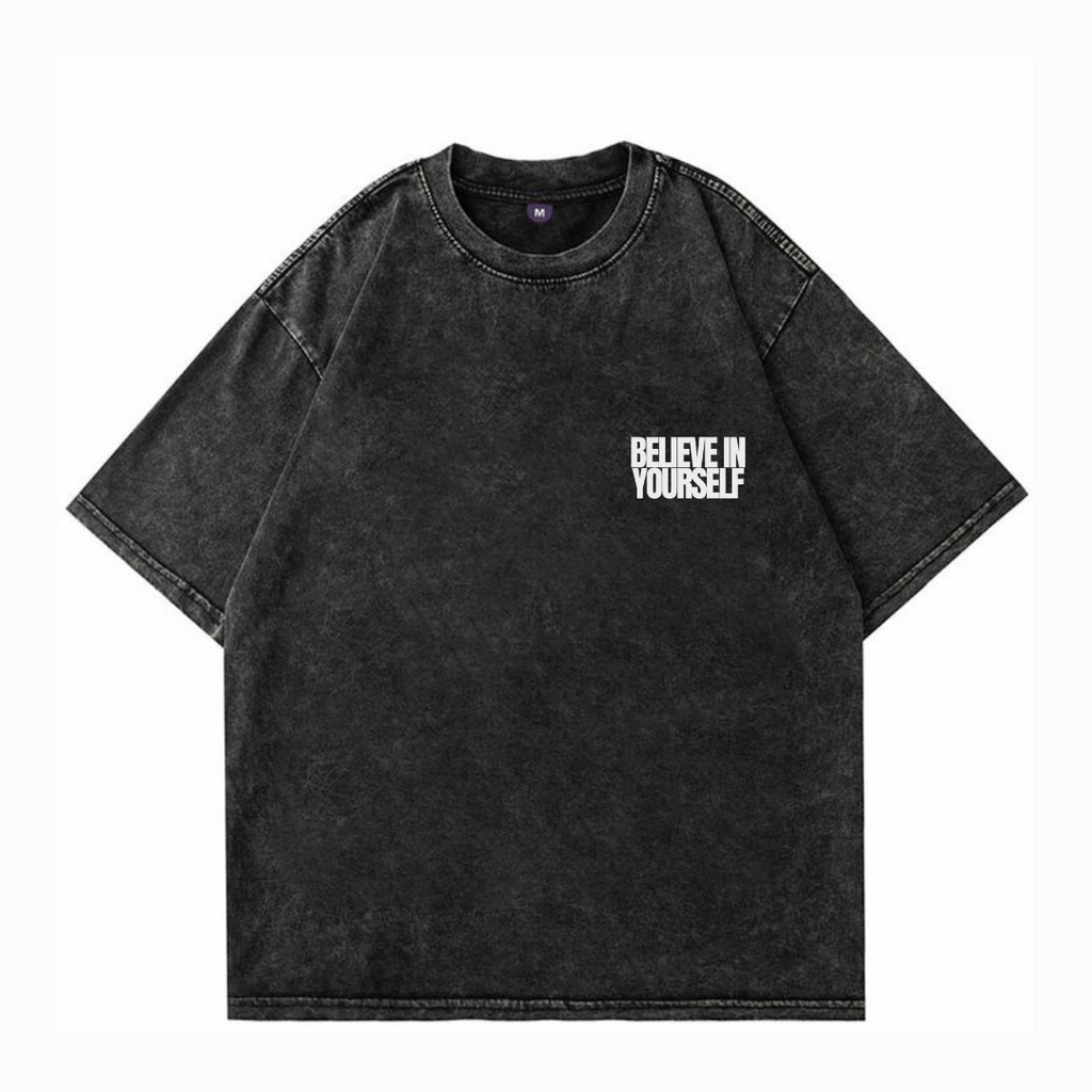 Believe in yourselfAcid Wash Oversized T-Shirt