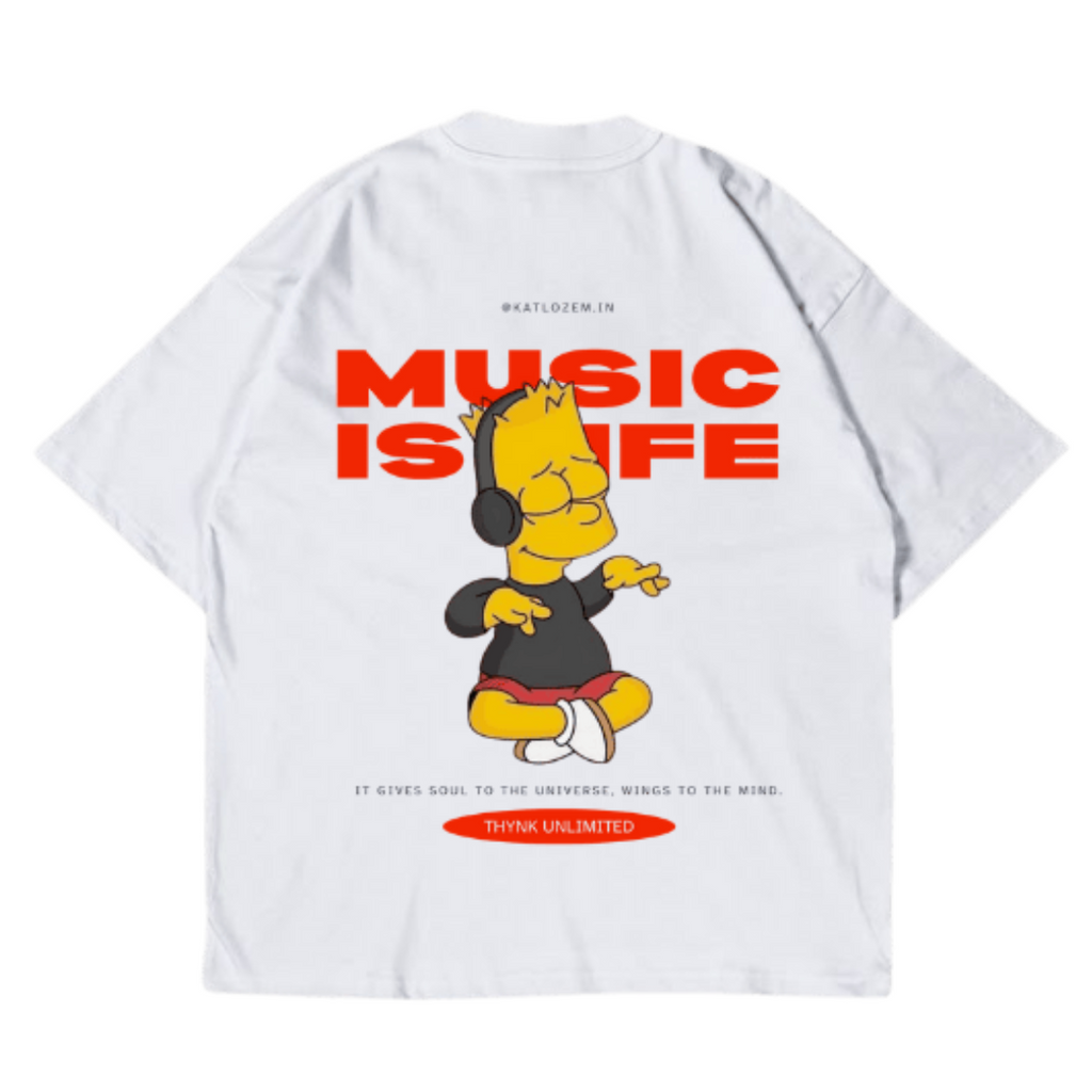 Music is Life Oversized T- shirt
