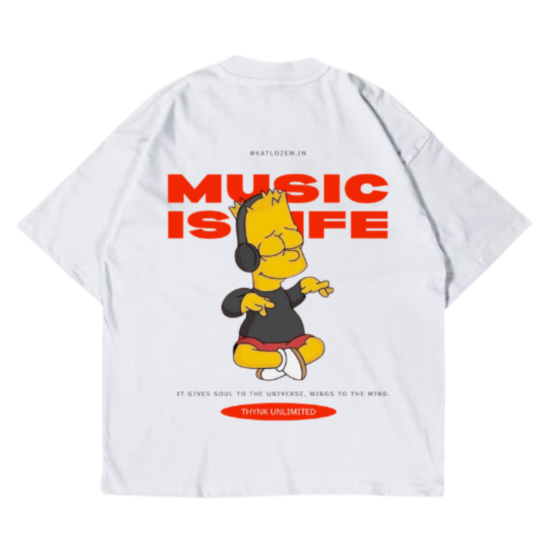 Music is Life Oversized T- shirt